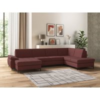 DOMO collection Wohnlandschaft "Capelo, komfortabel, klare Linien zeichnen dieses Design aus, U-Form", mit Armteilverstellung, wahlweise mit Bettfunktion, Federkern von Domo Collection