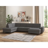 DOMO collection Wohnlandschaft "Capelo, komfortabel, klare Linien zeichnen dieses Design aus, U-Form", mit Armteilverstellung, wahlweise mit Bettfunktion, Federkern von Domo Collection