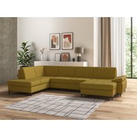 DOMO collection Wohnlandschaft "Capelo, komfortabel, klare Linien zeichnen dieses Design aus, U-Form", mit Armteilverstellung, wahlweise mit Bettfunktion, Federkern von Domo Collection