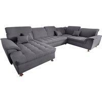 DOMO collection Wohnlandschaft "Franzi mit Kopfteilverstellung, U-Form mit viel Platz, bequem" XXL-Sofa, U-Form, belastbar bis 140kg/Sitz, dunkelgrau, Breite: 352cm DOMO collection Wohnlandschaft "Franzi mit Kopfteilverstellung, U-Form mit viel Platz, bequem" XXL-Sofa, U-Form, belastbar bis 140kg/Sitz, dunkelgrau, Breite: 352cm von Domo Collection