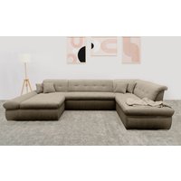 DOMO collection Wohnlandschaft "Moric U-Form auch in Cord", im XXL-Format, wahlweise mit Bettfunktion und Armlehnenverstellung von Domo Collection
