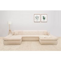 DOMO collection Wohnlandschaft "Moric wahlweise mit Bettfunktion und Armteilverstellung, XXL", U-Form, beidseitig mit Recamiere, incl. Zierkissen, Cord-Bezug von Domo Collection