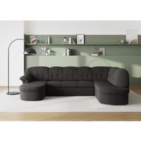 DOMO collection Wohnlandschaft "Pegnitz, zeitlos und modern, mit attraktiver Rückensteppung, U-Form", wahlweise mit Bettfunktion von Domo Collection