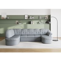 DOMO collection Wohnlandschaft "Pegnitz, zeitlos und modern, mit attraktiver Rückensteppung, U-Form", wahlweise mit Bettfunktion von Domo Collection