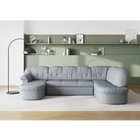 DOMO collection Wohnlandschaft "Pegnitz, zeitlos und modern, mit attraktiver Rückensteppung, U-Form", wahlweise mit Bettfunktion von Domo Collection