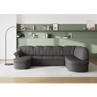 DOMO collection Wohnlandschaft "Pegnitz, zeitlos und modern, mit attraktiver Rückensteppung, U-Form", wahlweise mit Bettfunktion von Domo Collection