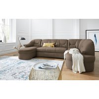 DOMO collection Wohnlandschaft "Sarafina, zeitlos und komfortabel, optional mit Federkern, U-Form", wahlweise mit Bettfunktion von Domo Collection