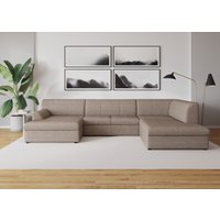 DOMO collection Wohnlandschaft "Topper, elegant und zeitlos, komfortabel, U-Form", wahlweise mit Bettfunktion von Domo Collection