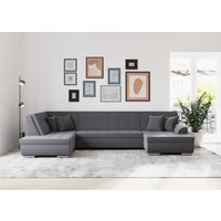 DOMO collection Wohnlandschaft "Treviso incl. Zierkissen, moderne Steppung, XXL: B/T/H: 364/201/83 cm" wahlweise mit Bettfunktion, in vielen Bezugsarten auch in Cord U-Form DOMO collection Wohnlandschaft "Treviso incl. Zierkissen, moderne Steppung, XXL: B/T/H: 364/201/83 cm" wahlweise mit Bettfunktion, in vielen Bezugsarten auch in Cord U-Form von Domo Collection
