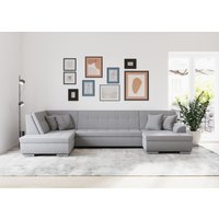 DOMO collection Wohnlandschaft "Treviso incl. Zierkissen, moderne Steppung, XXL: B/T/H: 364/201/83 cm" wahlweise mit Bettfunktion, in vielen Bezugsarten auch in Cord U-Form DOMO collection Wohnlandschaft "Treviso incl. Zierkissen, moderne Steppung, XXL: B/T/H: 364/201/83 cm" wahlweise mit Bettfunktion, in vielen Bezugsarten auch in Cord U-Form von Domo Collection