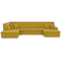 DOMO collection Wohnlandschaft "Treviso incl. Zierkissen, moderne Steppung, XXL: B/T/H: 364/201/83 cm" wahlweise mit Bettfunktion, in vielen Bezugsarten auch in Cord U-Form von Domo Collection