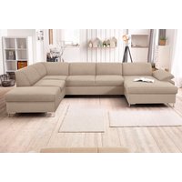 DOMO collection Wohnlandschaft "Santana mit viel Platz, komfortabel, moderner Fuß, bequeme Armlehne" wahlweise mit Bettfunktion, U-Form von Domo Collection