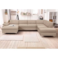 DOMO collection Wohnlandschaft "Santana mit viel Platz, komfortabel, moderner Fuß, bequeme Armlehne" wahlweise mit Bettfunktion, U-Form von Domo Collection