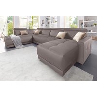 DOMO collection Wohnlandschaft "Ava moderne Sitzheftung mit toller Doppelnaht, komfortabel, U-Form", mit Federkern, wahlweise mit Kopfteilverstellungen von Domo Collection