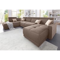 DOMO collection Wohnlandschaft "Ava moderne Sitzheftung mit toller Doppelnaht, komfortabel, U-Form" mit Federkern, wahlweise mit Kopfteilverstellungen von Domo Collection