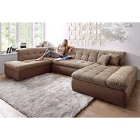 DOMO collection Wohnlandschaft "Moric U-Form auch in Cord", im XXL-Format, wahlweise mit Bettfunktion und Armlehnenverstellung von Domo Collection