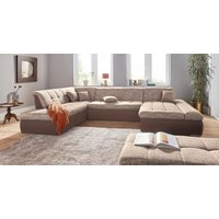 DOMO collection Wohnlandschaft "PB Moric wahlweise mit Bettfunktion und Armteilverstellung U-Form", XXL-Format B/T/H: 353/216/80 cm, feine Steppung, incl. Zierkissen von Domo Collection