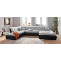 DOMO collection Wohnlandschaft "PB Moric wahlweise mit Bettfunktion und Armteilverstellung U-Form", XXL-Format B/T/H: 353/216/80 cm, feine Steppung, incl. Zierkissen von Domo Collection