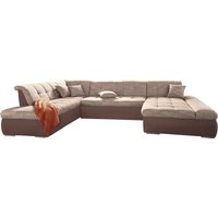 DOMO collection Wohnlandschaft "PB Moric wahlweise mit Bettfunktion und Armteilverstellung U-Form", XXL-Format B/T/H: 353/216/80 cm, feine Steppung, incl. Zierkissen von Domo Collection