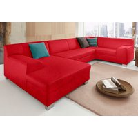 DOMO collection Wohnlandschaft "Amando in vielen Bezugsvarianten, auch in Leder, komfortabel, U-Form", wahlweise mit Bettfunktion, fester Sitzkomfort, frei im Raum stellbar von Domo Collection