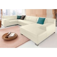 DOMO collection Wohnlandschaft "Amando in vielen Bezugsvarianten, auch in Leder, komfortabel, U-Form", wahlweise mit Bettfunktion, fester Sitzkomfort, frei im Raum stellbar von Domo Collection