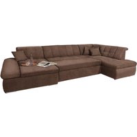 DOMO collection Wohnlandschaft "NMoric im XXL-Format, B/T/H: 353/216/80 cm, incl. Zierkissen U-Form", wahlweise mit Bettfunktion und Armlehnenverstellung von Domo Collection