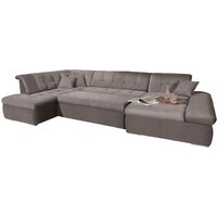 DOMO collection Wohnlandschaft "NMoric im XXL-Format, B/T/H: 353/216/80 cm, incl. Zierkissen U-Form", wahlweise mit Bettfunktion und Armlehnenverstellung von Domo Collection