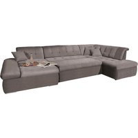 DOMO collection Wohnlandschaft "NMoric im XXL-Format, B/T/H: 353/216/80 cm, incl. Zierkissen U-Form", wahlweise mit Bettfunktion und Armlehnenverstellung von Domo Collection