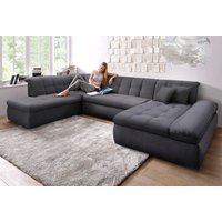 DOMO collection Wohnlandschaft "NMoric im XXL-Format, B/T/H: 353/216/80 cm, incl. Zierkissen U-Form", wahlweise mit Bettfunktion und Armlehnenverstellung von Domo Collection