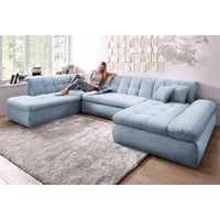 DOMO collection Wohnlandschaft "NMoric im XXL-Format, B/T/H: 353/216/80 cm, incl. Zierkissen U-Form", wahlweise mit Bettfunktion und Armlehnenverstellung von Domo Collection