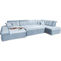 DOMO collection Wohnlandschaft "NMoric im XXL-Format, B/T/H: 353/216/80 cm, incl. Zierkissen U-Form", wahlweise mit Bettfunktion und Armlehnenverstellung von Domo Collection