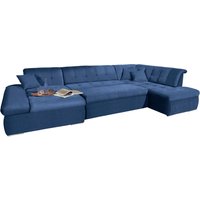 DOMO collection Wohnlandschaft "NMoric im XXL-Format, B/T/H: 353/216/80 cm, incl. Zierkissen U-Form", wahlweise mit Bettfunktion und Armlehnenverstellung von Domo Collection