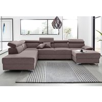 DOMO collection Wohnlandschaft "Mira, inklusive Kopfteilverstellung für mehr Wohlfühlkomfort, U-Form", wahlweise mit Bettfunktion und Bettkasten, elegant und modern von Domo Collection