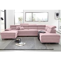 DOMO collection Wohnlandschaft "Mira, inklusive Kopfteilverstellung für mehr Wohlfühlkomfort, U-Form", wahlweise mit Bettfunktion und Bettkasten, elegant und modern von Domo Collection