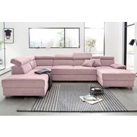 DOMO collection Wohnlandschaft "Mira, inklusive Kopfteilverstellung für mehr Wohlfühlkomfort, U-Form", wahlweise mit Bettfunktion und Bettkasten, elegant und modern von Domo Collection