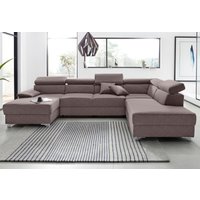 DOMO collection Wohnlandschaft "Mira, inklusive Kopfteilverstellung für mehr Wohlfühlkomfort, U-Form", wahlweise mit Bettfunktion und Bettkasten, elegant und modern von Domo Collection