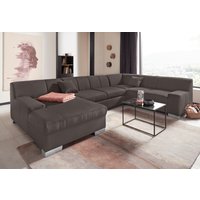 DOMO collection Wohnlandschaft "Bero, elegant und zeitlos, flache Armlehnen, Breite 328cm, U-Form" fester Sitzkomfort, wahlweise mit Bettfunktion DOMO collection Wohnlandschaft "Bero, elegant und zeitlos, flache Armlehnen, Breite 328cm, U-Form" fester Sitzkomfort, wahlweise mit Bettfunktion von Domo Collection