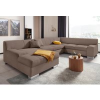 DOMO collection Wohnlandschaft "Bero, elegant und zeitlos, flache Armlehnen, Breite 328cm, U-Form" fester Sitzkomfort, wahlweise mit Bettfunktion DOMO collection Wohnlandschaft "Bero, elegant und zeitlos, flache Armlehnen, Breite 328cm, U-Form" fester Sitzkomfort, wahlweise mit Bettfunktion von Domo Collection