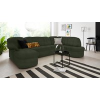 DOMO collection Wohnlandschaft "Pegnitz, zeitlos und modern, mit attraktiver Rückensteppung, U-Form", wahlweise mit Bettfunktion von Domo Collection