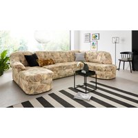 DOMO collection Wohnlandschaft "Pegnitz, zeitlos und modern, mit attraktiver Rückensteppung, U-Form", wahlweise mit Bettfunktion von Domo Collection