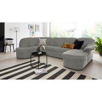 DOMO collection Wohnlandschaft "Pegnitz, zeitlos und modern, mit attraktiver Rückensteppung, U-Form", wahlweise mit Bettfunktion von Domo Collection