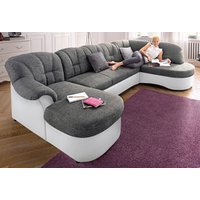 DOMO collection Wohnlandschaft "Flores auch in Leder-Bezug, B/T/H: 293/180/86 cm, U-Form", (3 St.), wahlweise mit Bettfunktion, wahlweise mit Federkern von Domo Collection
