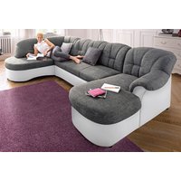 DOMO collection Wohnlandschaft "Flores auch in Leder-Bezug, B/T/H: 293/180/86 cm, U-Form", (3 St.), wahlweise mit Bettfunktion, wahlweise mit Federkern von Domo Collection