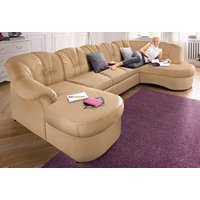 DOMO collection Wohnlandschaft "Flores auch in Leder-Bezug, B/T/H: 293/180/86 cm, U-Form", wahlweise mit Bettfunktion, wahlweise mit Federkern, Schlafsofa von Domo Collection