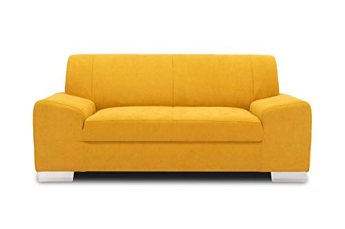 DOMO. collection Sofa Alisson, 2er Couch, 2-Sitzer, 2er Garnitur, Polstergarnitur 164 x 83 x 75 cm (BxTxH), in gelb von DOMO. collection