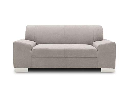 DOMO. Collection Sofa Alisson, 2er Couch, 2-Sitzer, 2er Garnitur, 164x83x75 cm, Polstergarnitur in hellgrau von DOMO. collection