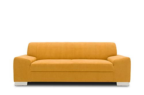 DOMO. collection Sofa Alisson, 3er Couch, 3-Sitzer, 3er Garnitur, Polstergarnitur 199 x 83 x 75 cm (BxTxH), in gelb von DOMO. collection