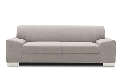 DOMO. Collection Sofa Alisson, 3er Couch, 3-Sitzer, 3er Garnitur, 199x83x75 cm, Polstergarnitur in hellgrau von DOMO. collection