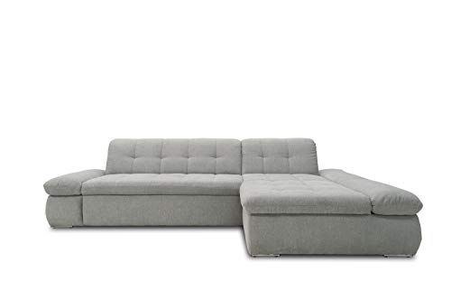 DOMO. collection Ecksofa Moric, Sofa mit Schlaffunktion & Armlehnfunktion in L-Form Couch, Eckcouch mit Bett-Funktion, Schlafsofa 300 x 172 x 80 cm (BxTxH), hellgrau von DOMO. collection