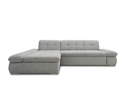 DOMO. Collection Ecksofa Moric / Eckcouch mit Bett / Sofa mit Schlaffunktion in L-Form Couch mit Armlehnfunktion/ 300x172x80 cm / Schlafsofa in hellgrau von DOMO. collection